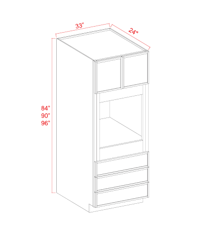 SAG-O339624 — Oven Cabinet - 33"W x 96"H X 24"D - 2D, 3DRW, 1S