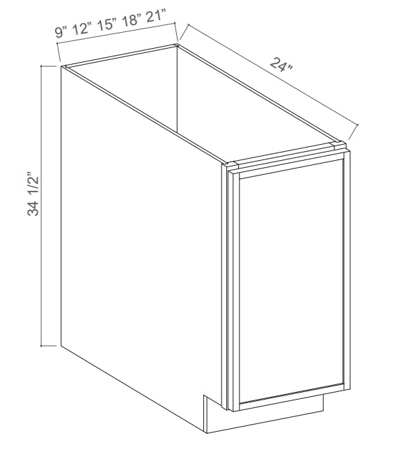 SAG-BFH12 — Base Cabinet - Full Height Door-12"W x 34-1/2"H x 24"D - 1D, 1S