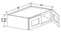 AG-W301524 — Wall Refrigerator Cabinet-30”W x 15”H x 24”D - 2D