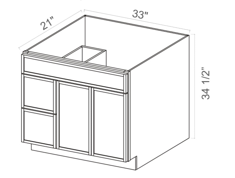 1 Door Vanity Combo Cabinet - Left Side Drawer