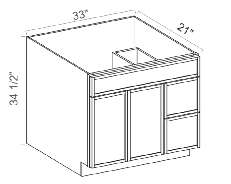 1 Door Vanity Combo Cabinet - Right Side Drawer