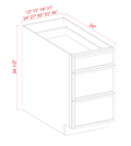 SWO-3DB12 — Drawer Base Cabinet - 12"W x 34-1/2"H x 24"D - 3DRW