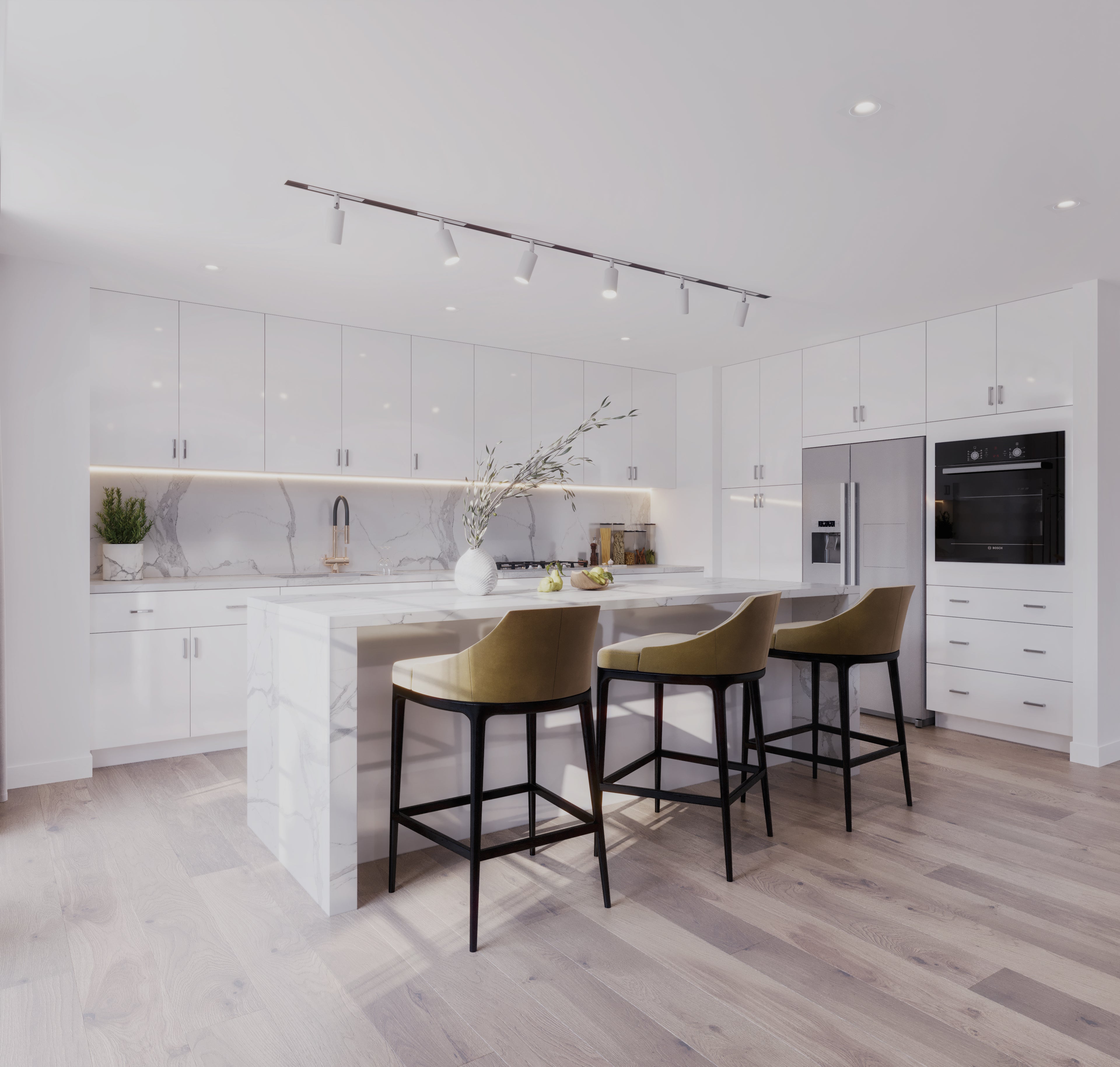 Frameless HW kitchen featuring Tray for BBC45