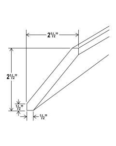 SW-ACM8 — Angle Crown Moulding - 96”L x 2-1/2”W x 9/16”D (Installation Height is 1-7/8")