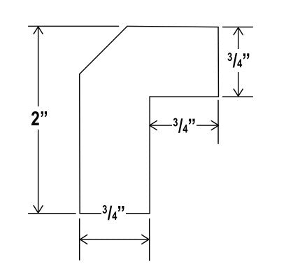 CW-ALRM8 — Angle Light Trail Molding - 96"L x 2”H x 1-1/2”D
