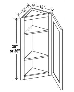 SW-AW1236 — Angle Wall Cabinet - 12”W x 36”H x 12”D - 1D -2S