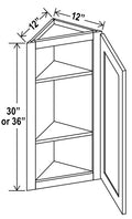 AG-AW1230 — Angle Wall Cabinet - 12”W x 30”H x 12”D - 1D -2S