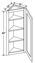AG-AW1242 — Angle Wall Cabinet - 12”W x 42”H x 12”D - 1D -3S