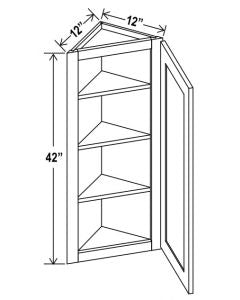SW-AW1242 — Angle Wall Cabinet - 12”W x 42”H x 12”D - 1D -3S