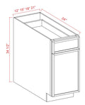 SWO-B12 — Base Cabinet - 12"W x 34-1/2"H x 24"D - 1D, 1Drw, 1S