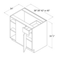 MB-BBC36 — Base Blind Corner Cabinet - 36"W X 34 1/2"H X 24"D - 1 Door - 1 Drawer - 1 Shelf