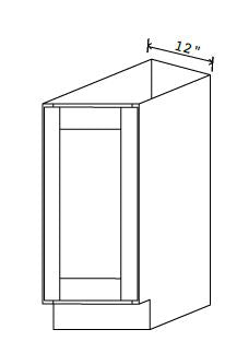 NB-BEC12L — Angle Base Cabinet - 12”W x 34-1/2”H x 24”D - 1D Left, 1S