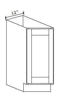 NB-BEC12L — Angle Base Cabinet - 12”W x 34-1/2”H x 24”D - 1D Left, 1S