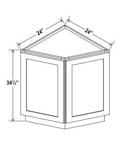 SW-BEC24 — Angle Base Cabinet - 24”W x 34-1/2”H x 24”D - 2D, 1S