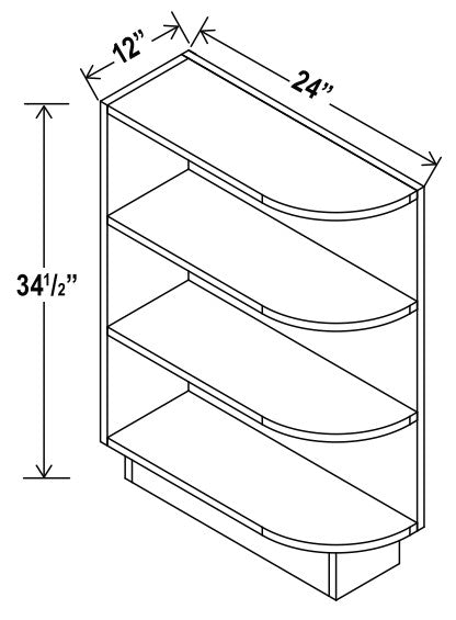 SW-BES12 — Base End Shelf Cabinet - 12”W x 34-1/2”H x 24”D, 2S