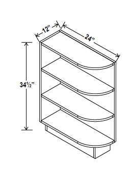 NB-BES12 — Base End Shelf Cabinet - 12”W x 34-1/2”H x 24”D, 2S