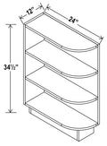 AG-BES12 — Base End Shelf Cabinet - 12”W x 34-1/2”H x 24”D, 2S