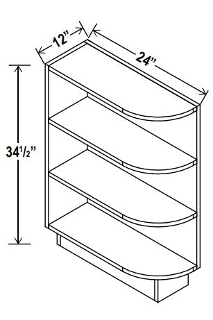 GR-BES12 — Base End Shelf Cabinet - 12”W x 34-1/2”H x 24”D, 2S