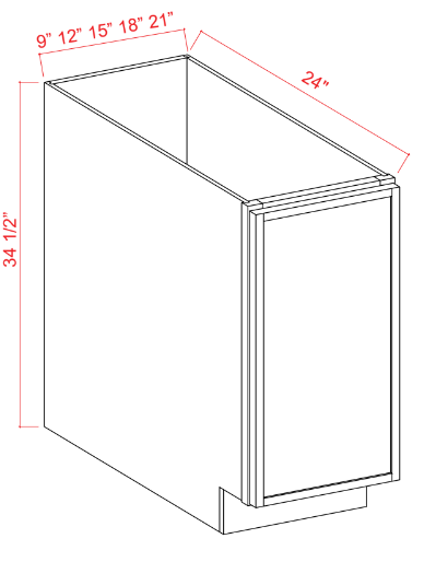 SWO-BFH12 — Base Cabinet - Full Height Door-12"W x 34-1/2"H x 24"D - 1D, 1S