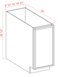 TC-BFH21 — Base Cabinet - Full Height Door-21"W x 34-1/2"H x 24"D - 1D, 1S