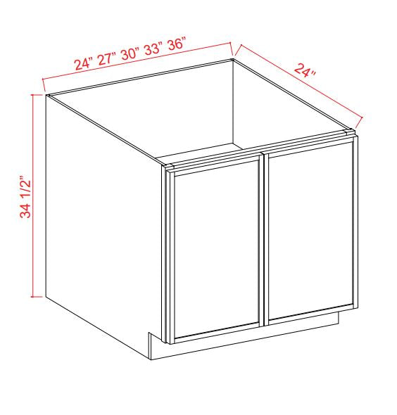 SWO-BFH24 — Base Cabinet - Full Height Door-24"W x 34-1/2"H x 24"D - 2D, 1S
