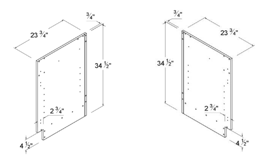 MB-BSPR — Finished Right-Side Panel for Base Cabinets - 23 3/4"D X 34 1/2"H X 3/4"W