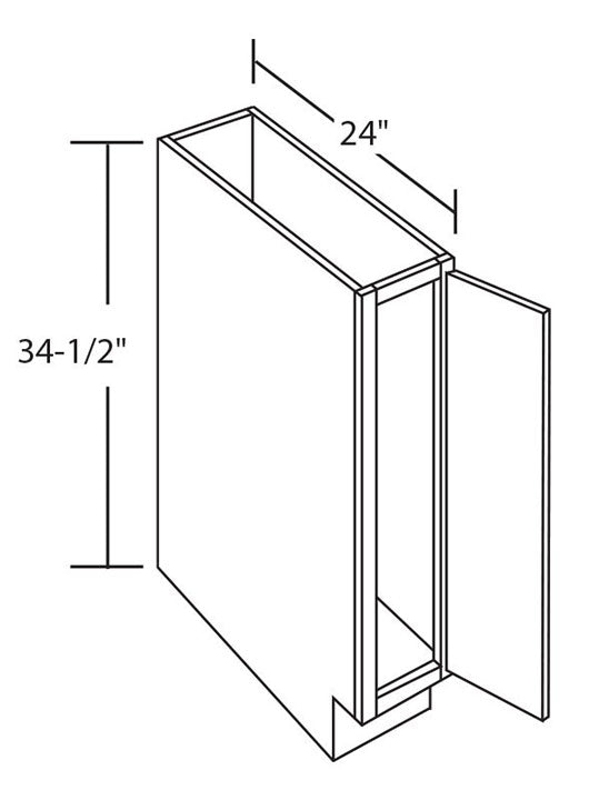 SDW-BT09 — Base Cabinet - 9"W x 34-1/2"H x 24"D - 1D