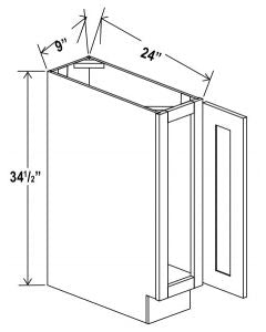 SW-BT09 — Base Tray - 9”W x 34-1/2”H x 24”D - 1D