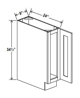 NB-BT09 — Base Tray - 9”W x 34-1/2”H x 24”D - 1D