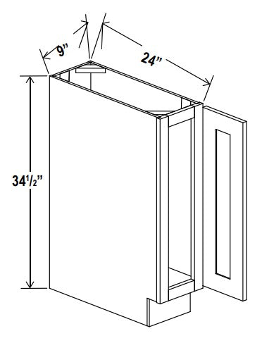SW-BT09 — Base Tray - 9”W x 34-1/2”H x 24”D - 1D