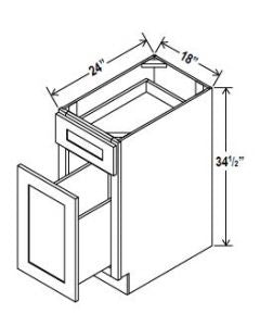 GR-BWB18 — Base Waste Basket Cabinet- 18”W x 34-1/2"H x 24"D, 1Drw,                                                 1 pull-ou