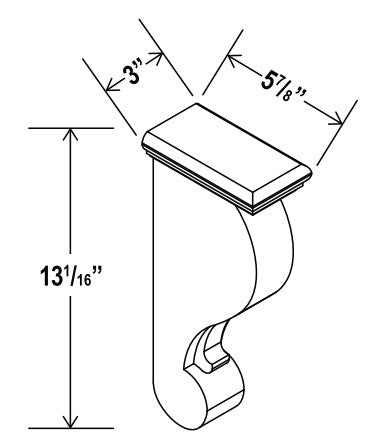 CW-CBT — Corbel - 3”W x 12 3/4”H x 6”D