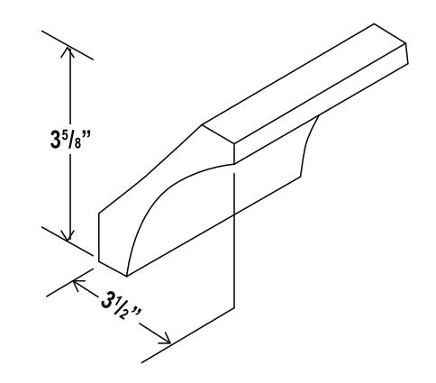 CW-COV — Cove Crown Moulding - 96”L x 5”W x 3/4”D (Installation Height is 3-5/8")