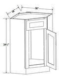 AG-CSB36 — Corner Sink Base - 36”W x 34-1/2”H x 24”D, 1 False Drw front, 1D
