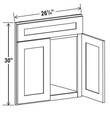 GR-DCSF42 — Corner Sink Base Front - 26-1/4”W x 30”H - for use with SBF4242