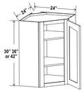SW-DCW2436 — Diagonal Corner Wall Cabinet - 24”W x 36”H x 12”D - 1D -2S