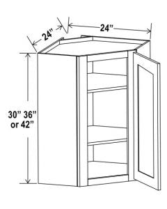 SW-DCW2436 — Diagonal Corner Wall Cabinet - 24”W x 36”H x 12”D - 1D -2S