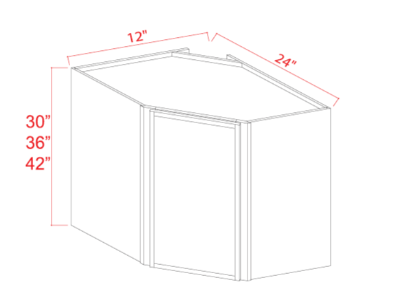 Diagonal Corner Wall Cabinet With Single Door