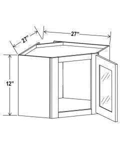 SW-DCW2712GD — Diagonal Corner Wall with Glass Door - 27”W x 12”H x 12”D - 1D