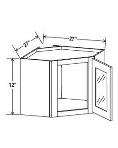 GR-DCW2712GD — Diagonal Corner Wall with Glass Door - 27”W x 12”H x 12”D - 1D