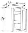 NB-DCW2736 — Diagonal Corner Wall Cabinet - 27”W x 36”H x 12”D - 1D -2S