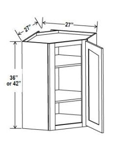 GR-DCW2736 — Diagonal Corner Wall Cabinet - 27”W x 36”H x 12”D - 1D -2S