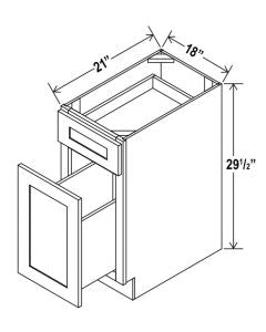SW-DFB18 — Desk file Drawer Base Cabinet - 18”W X 29-1/2"H X 22"D, 2Drws
