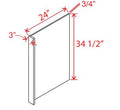 SDW-DWR3 — Dishwasher Return Panel w/3"W Filler - 24"W X 34-1/2"H X 1/2"D