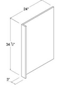 AG-DWR3 — Dishwasher Panel with 3”W Return Filler - 24”W X 34-1/2”H X 1/2”D