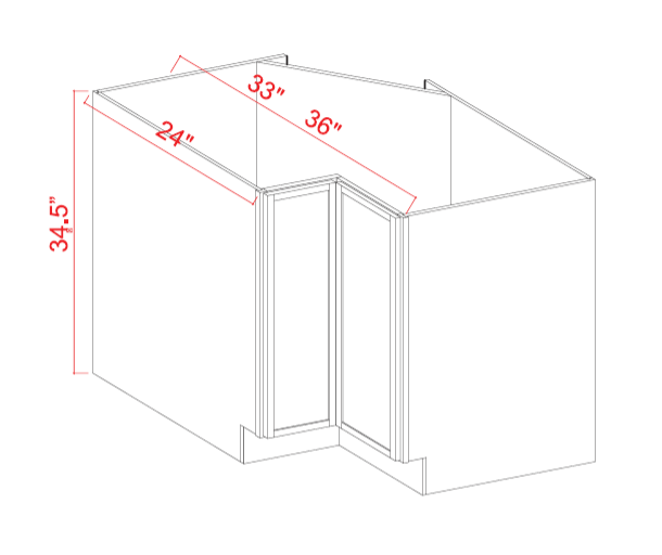 SWO-ERB33 — Easy Reach Base Cabinet - 33"W x 34-1/2"H - 1D