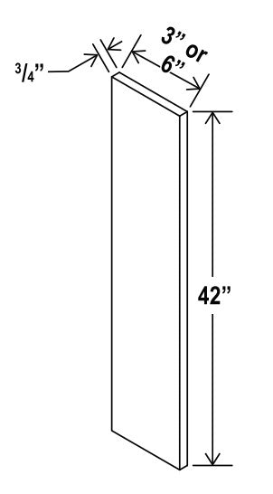 Classic Framed — Wall Filler - 6”W x 42”H x 3/4”D — highest-resolution technical cabinet drawing