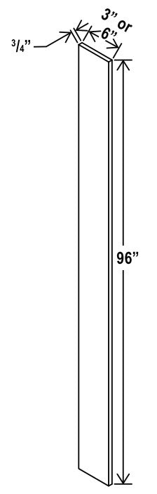 Classic Framed — Tall Filler - 3”W x 96”H x 3/4”D — highest-resolution technical cabinet drawing