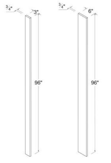 MB-F696 — Tall Filler - 6"W X 96"H X 3/4"D