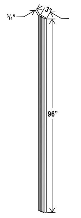 SW-FF396 — Fluted Tall Filler - 3”W x 96”H x 3/4”D